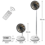 Portable Folding Fan 6000mAh USB Remote Control Air Cooler Silent Rechargeable Wireless Floor Standing Fan For Outdoor Home TechVisio
