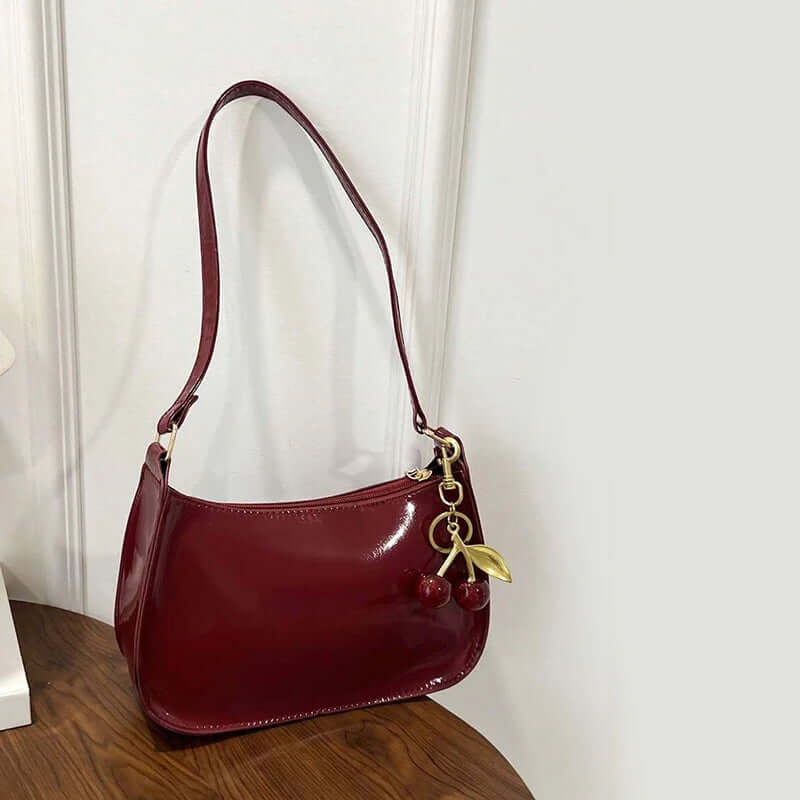 Sac à Main Femme Cuir PU Pendentif Cerise – Bandoulière Casual | 3 Coloris TechVisio