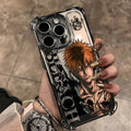 New HotAnime Cool BLEACH Plating Case For iPhone 16 15 14 13 12 11 Pro Max X XR XSMax 7 8 6 Plus Anti-Fall Airabag Back Cover TechVisio