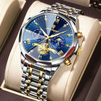 Montre Chronographe Homme – Acier Lumineux Étanche Sport POEDAGAR