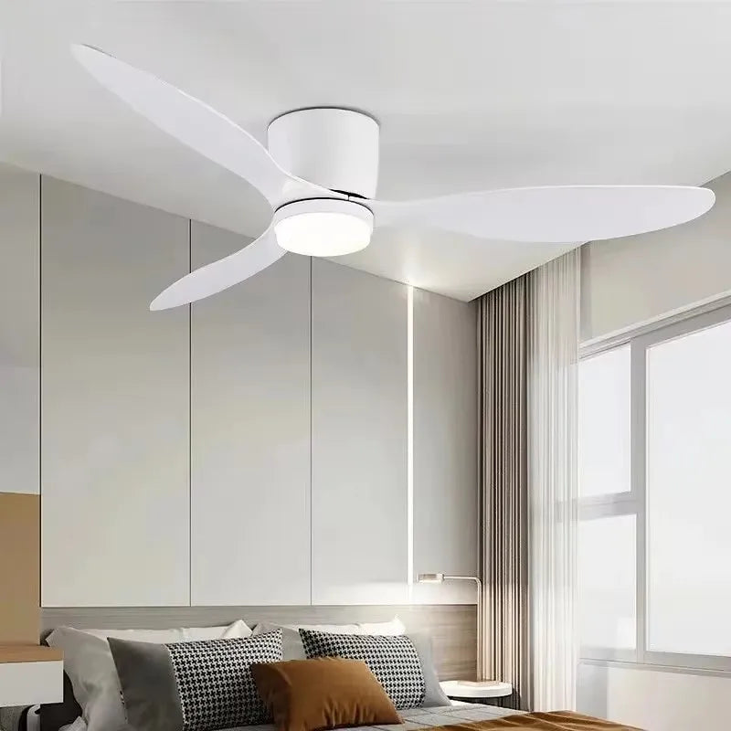 42 52 Inch Ceiling Fans With Lights Led 3 Color 6 Speeds DC Motor Fans Remote Control Low Floor Decorative Fans With Lighting TechVisio