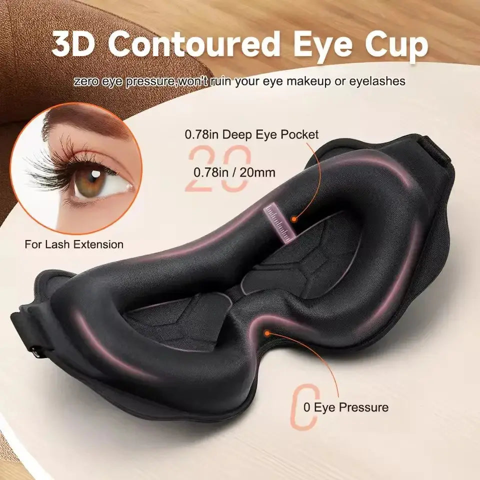 Masque Sommeil 3D Contouré – Occultant 100% | Zéro Pression | 6 Coloris TechVisio