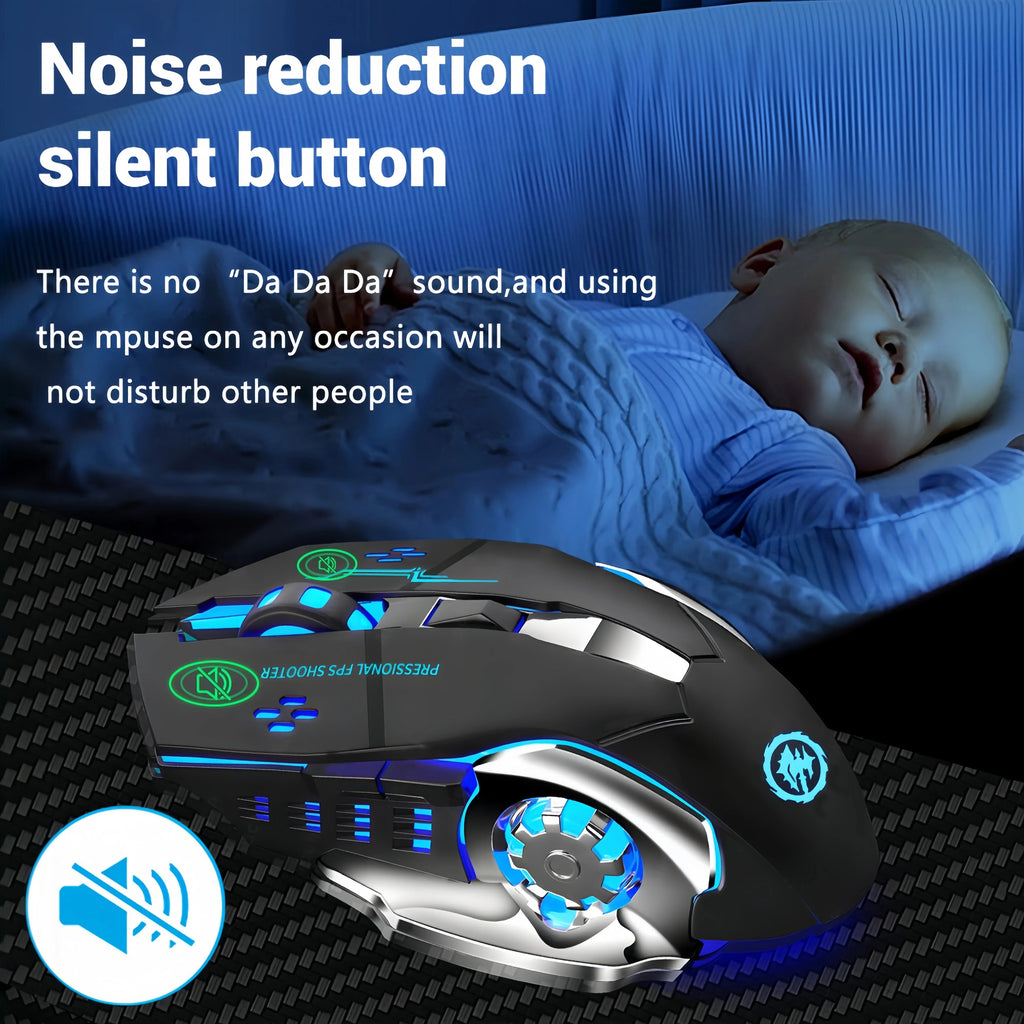 Bluetooth 5.2 Mouse RGB Gaming Mouse 2.4G Wireless Mouse Rechargeable Silent Mouse 3600 DPI Mouse Mice for Macbook Laptop Tablet TechVisio