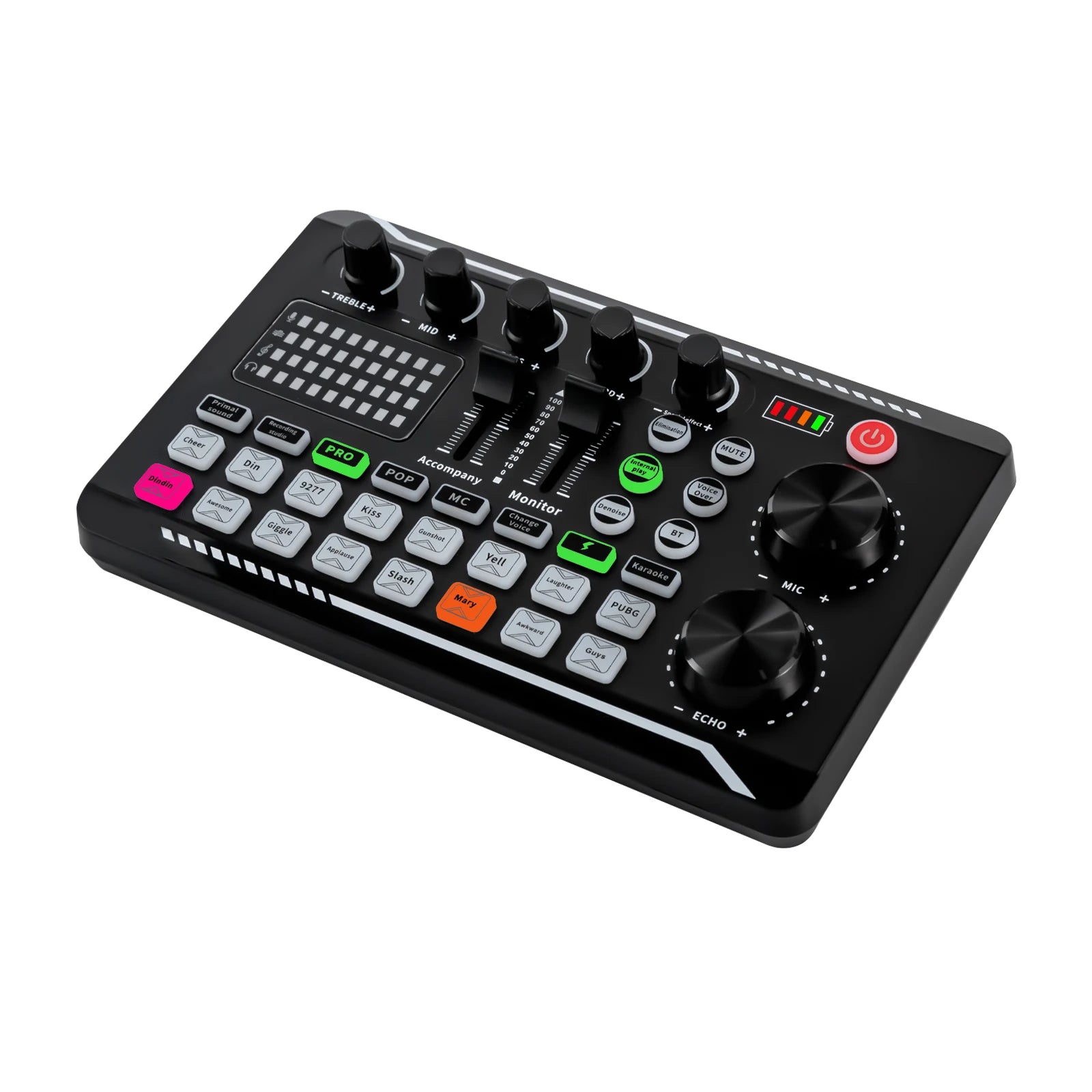 F998 Sound Card - Bluetooth Mixer | 16 Effects | Voice Changer