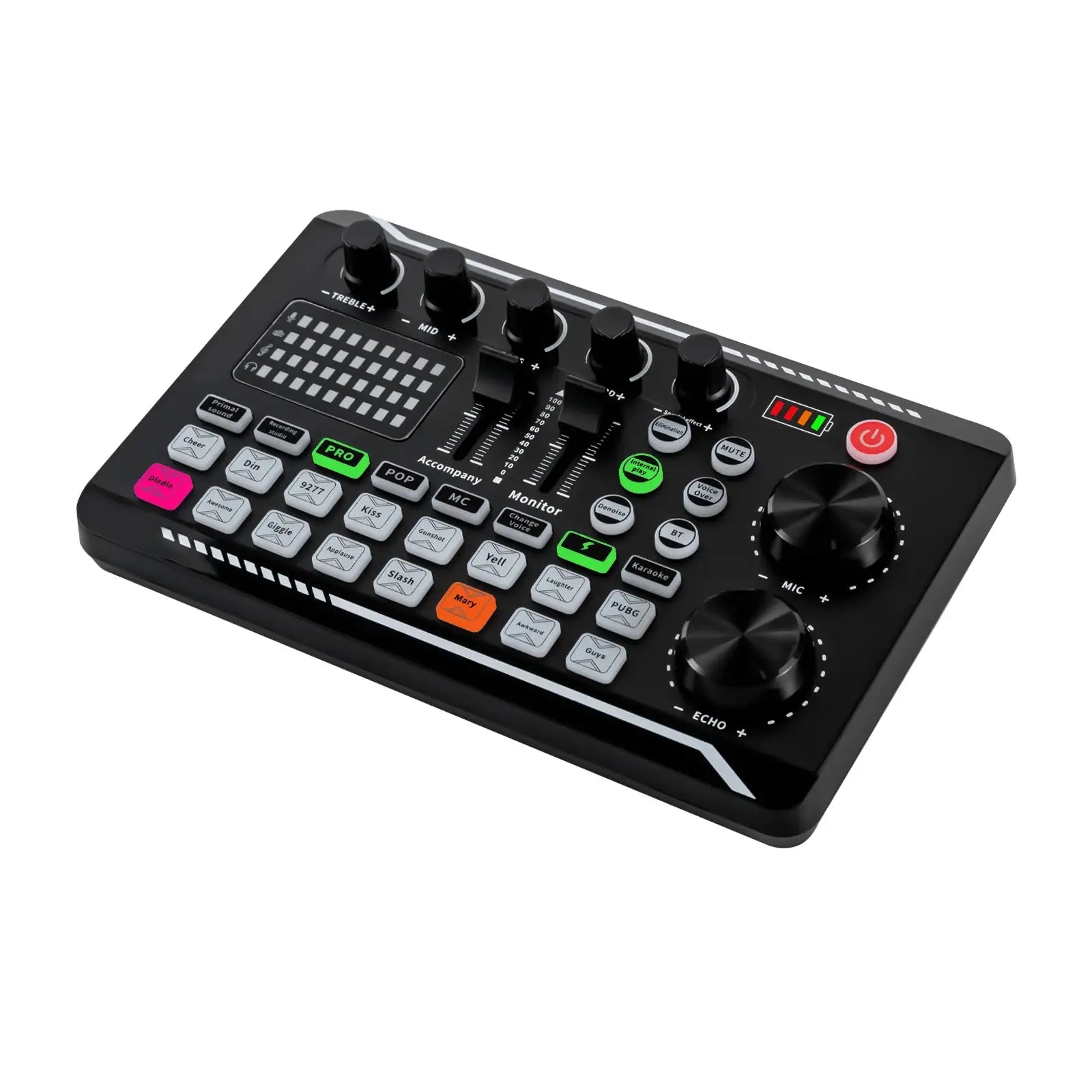 Carte Son F998 – Mixeur Bluetooth | 16 Effets | Changeur de Voix TechVisio