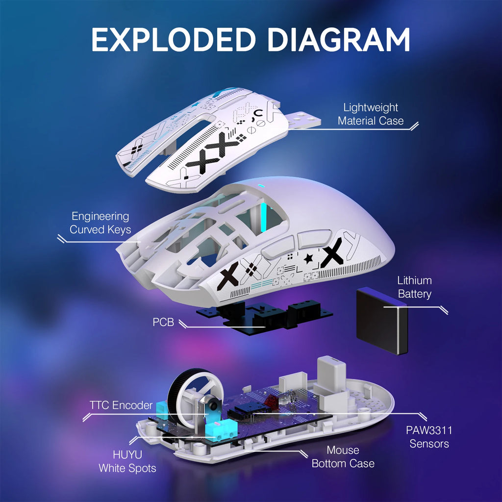 Attack Shark X11 – Kabellose Gaming-Maus 22000 DPI RGB