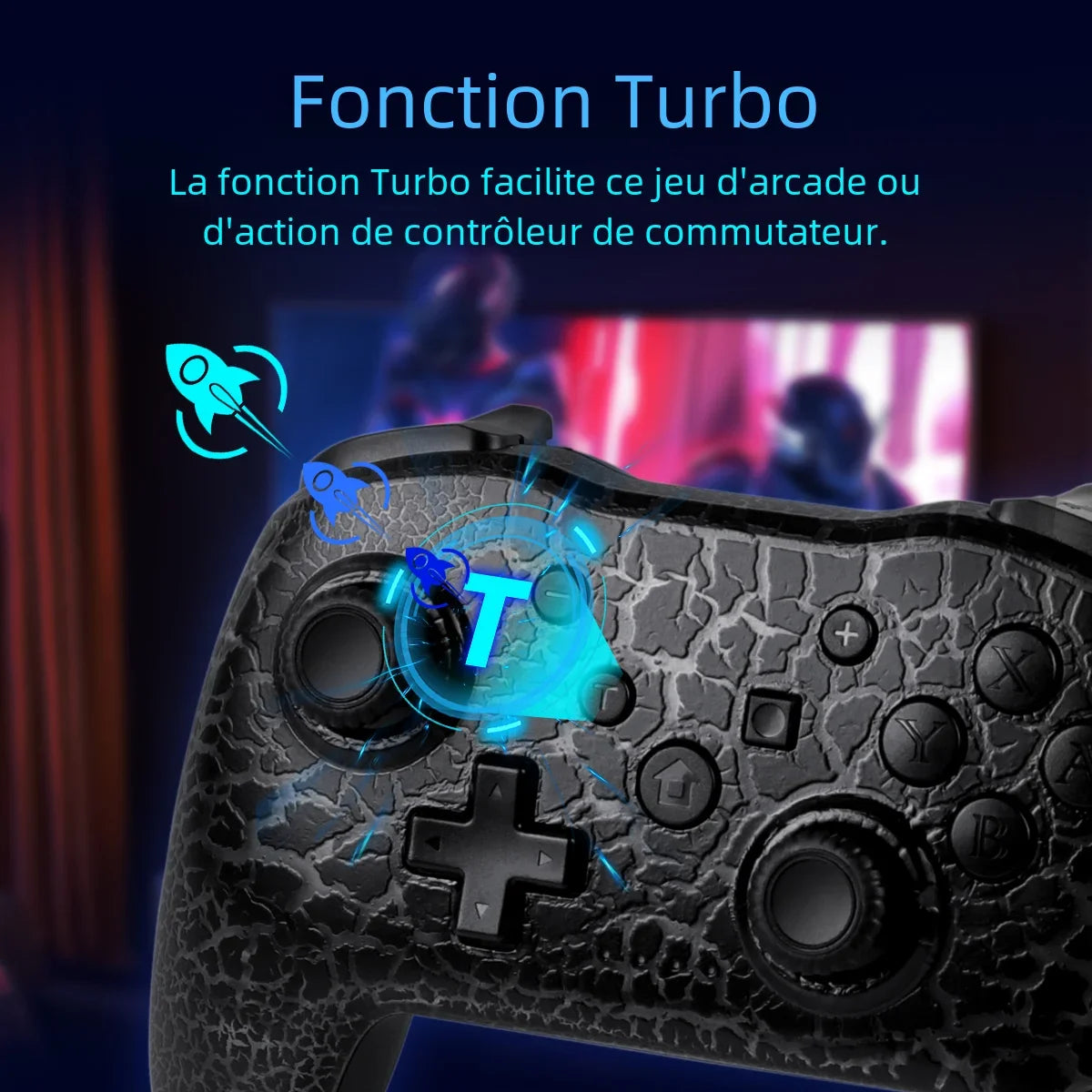 GAMINJA NS015 Wireless Controller – RGB Crack | Gyroscope | Switch PC PS3