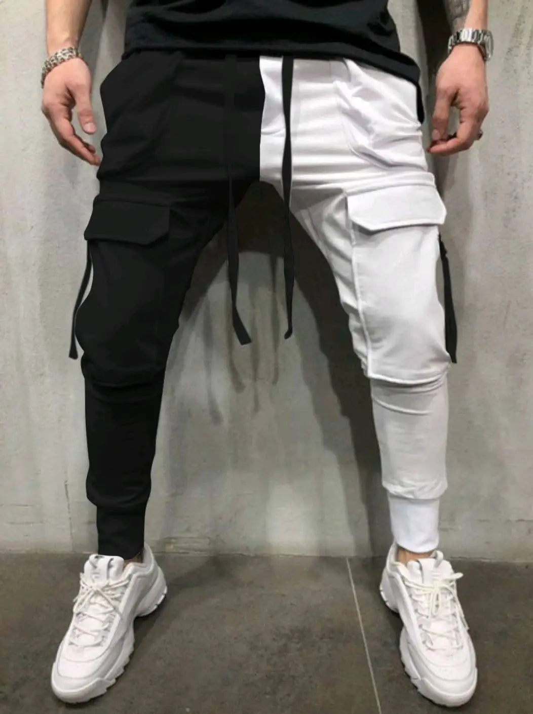 Thin Streetwear Casual Pants Men Ribbons Harem Jogging Pants Male Slim Fit Spring Cargo Pants Multi-Pockets Women Trouser K1299 TechVisio