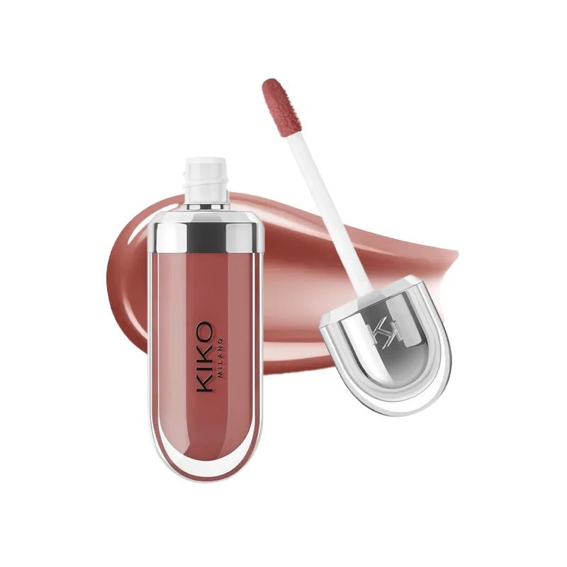 Original Kiko 3D Mirror Lip Glaze Waterproof Non Fading and Non Stick Cup Gentle Bean Paste Color Fine Shiny Point Charm Red TechVisio