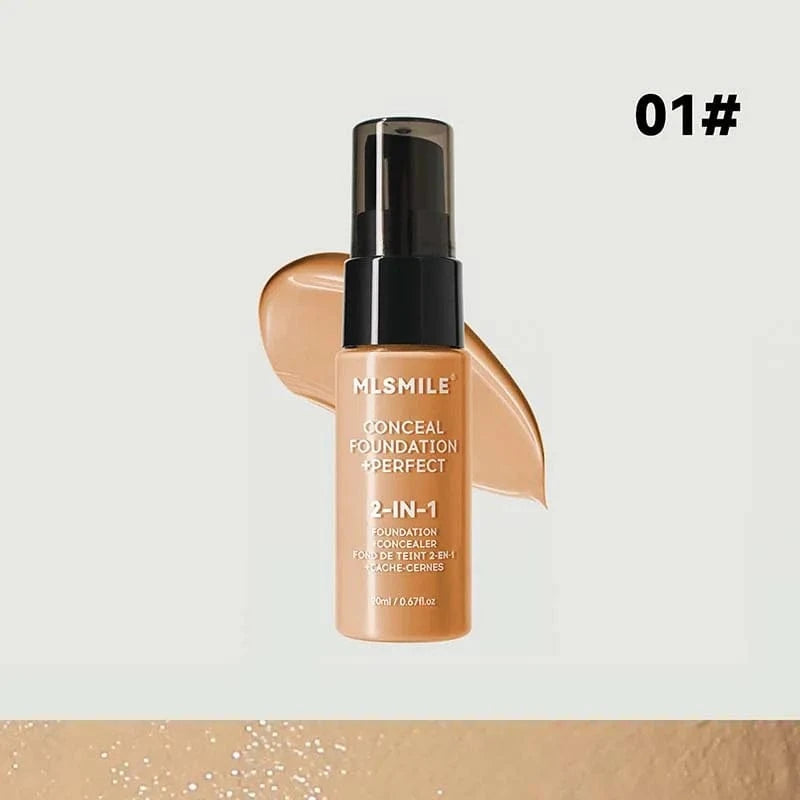 Fond de Teint Liquide 2-en-1 Correcteur Mat Waterproof Longue Tenue 20ml – 6 Teintes TechVisio