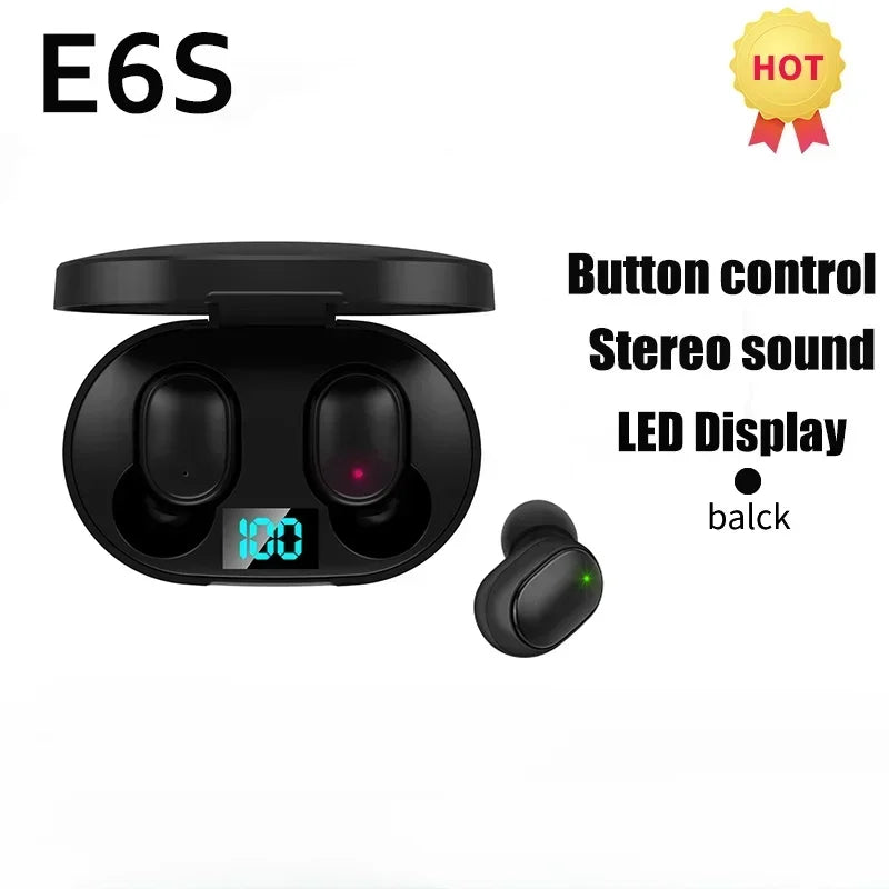 Écouteurs TWS DAMORE E6S – ANC | Micro | Bluetooth | Blanc & Noir