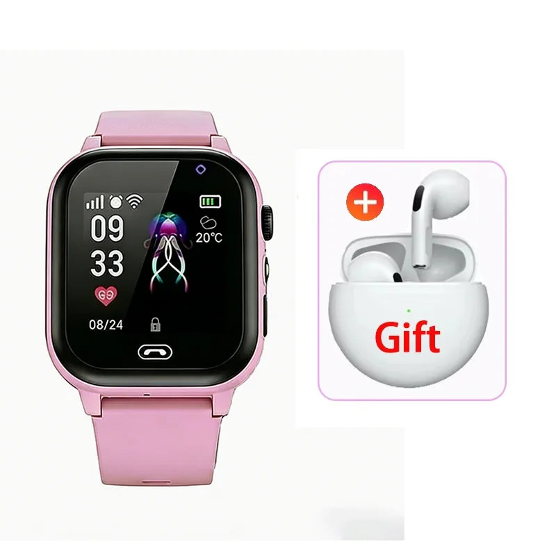 Lenovo 2026 New Kids 5G GPS Smart Watch SOS Video Call Sim Card HD Camera Waterproof Child Watch for Boys Girls Support Earphone TechVisio