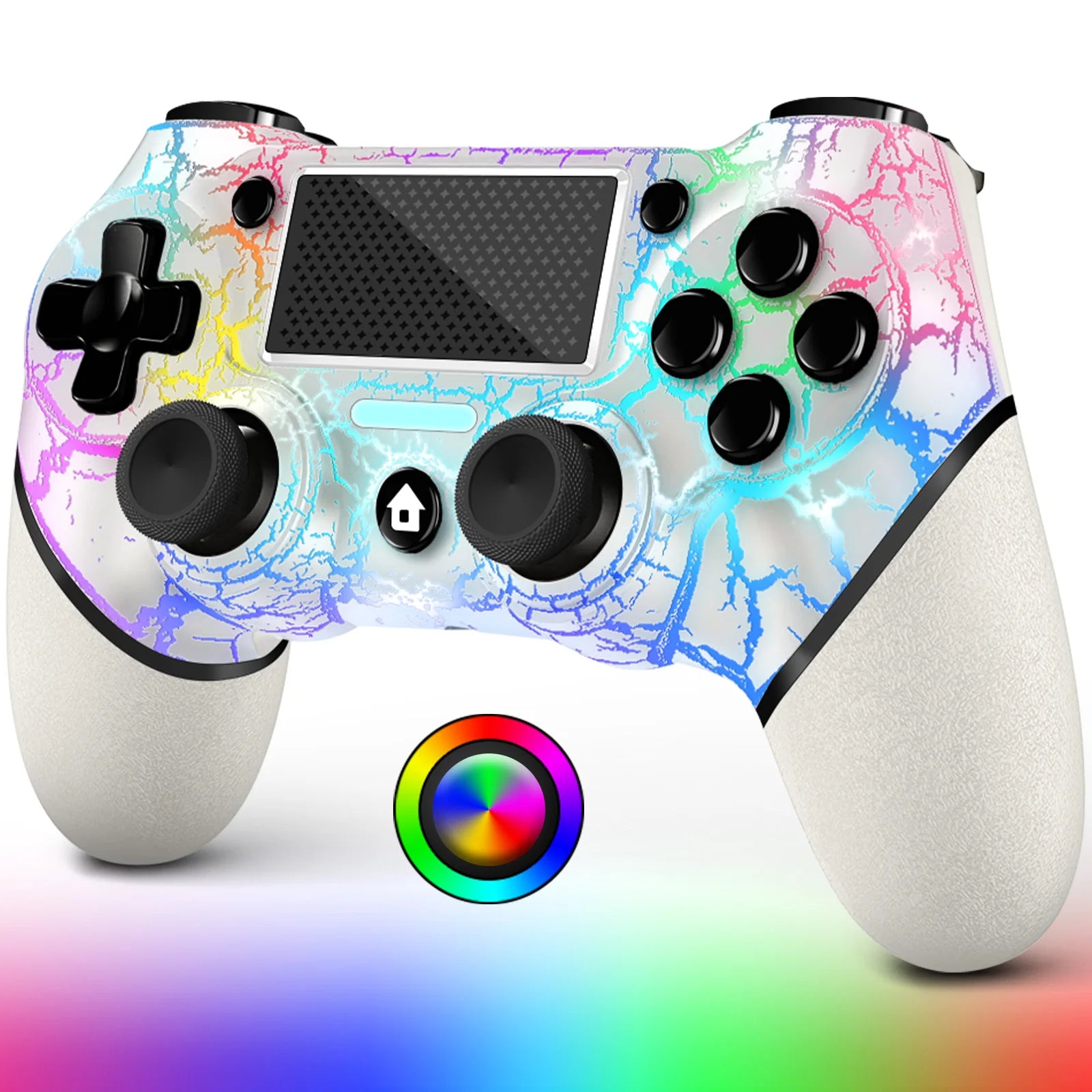 AceGamer RGB Wireless PS4 Controller – LED Crack | 1000mAh | PC Steam