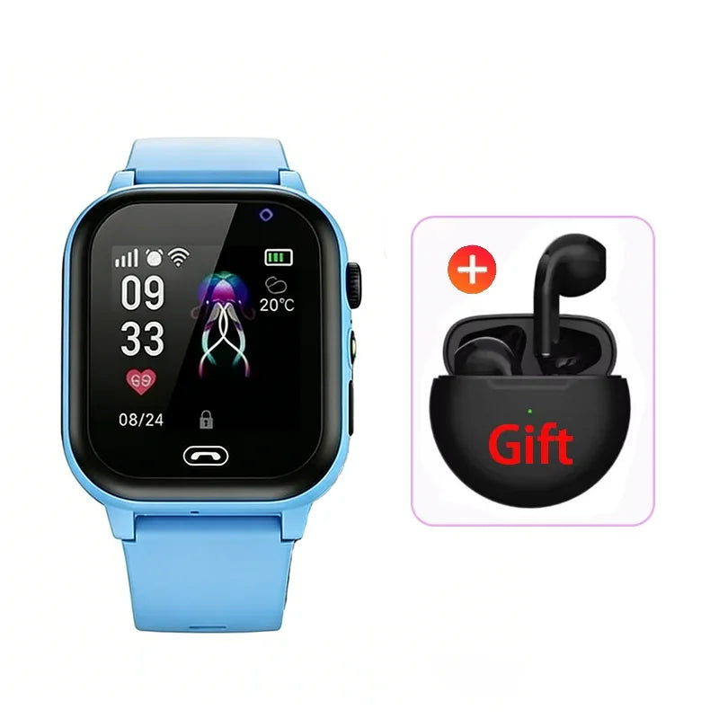 Lenovo 2026 New Kids 5G GPS Smart Watch SOS Video Call Sim Card HD Camera Waterproof Child Watch for Boys Girls Support Earphone TechVisio