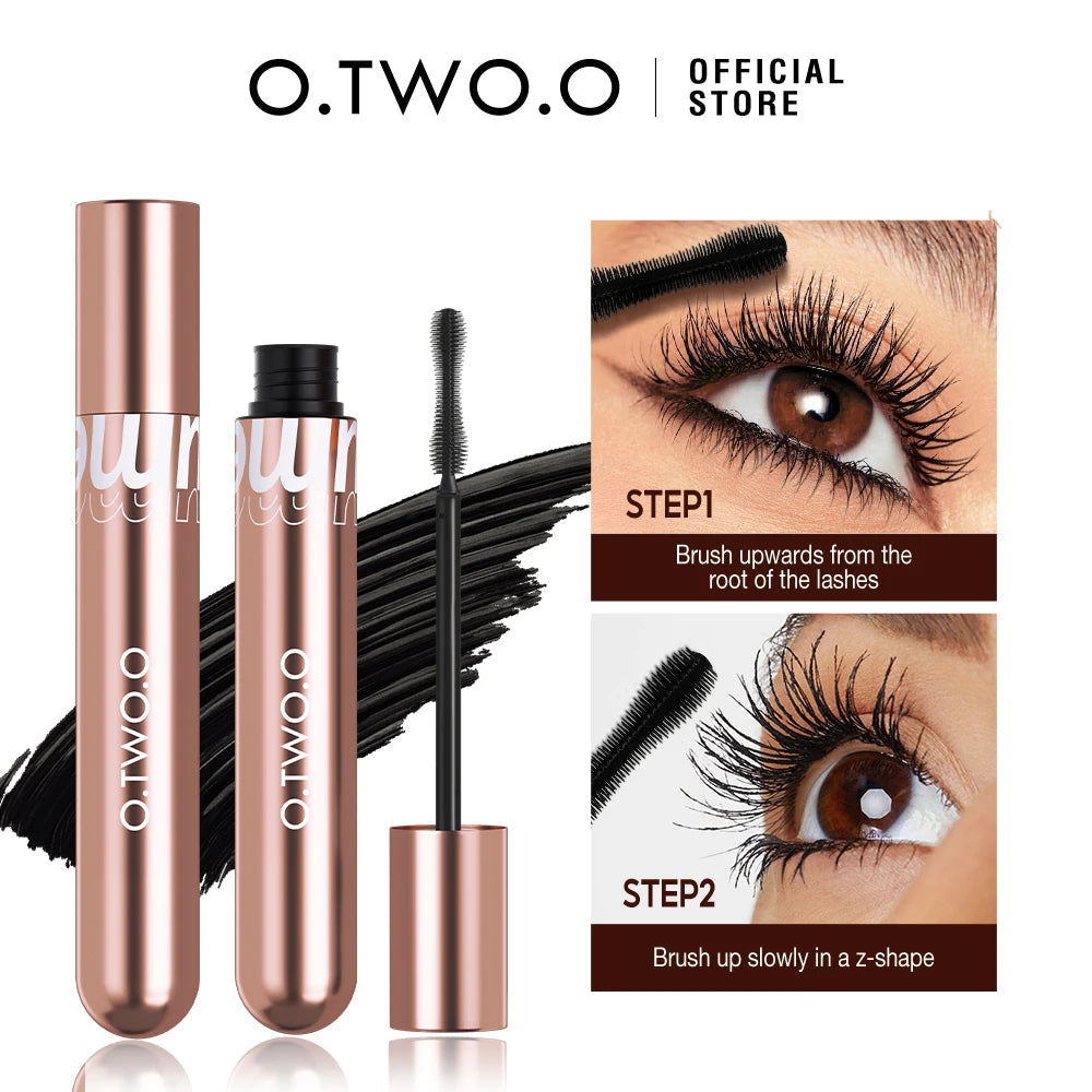 O.TWO.O Mascara Waterproof 4D Silk Fiber Curling Volume Lashes Thick Lengthening  Nourish Eyelash Extension High Quality Makeup TechVisio
