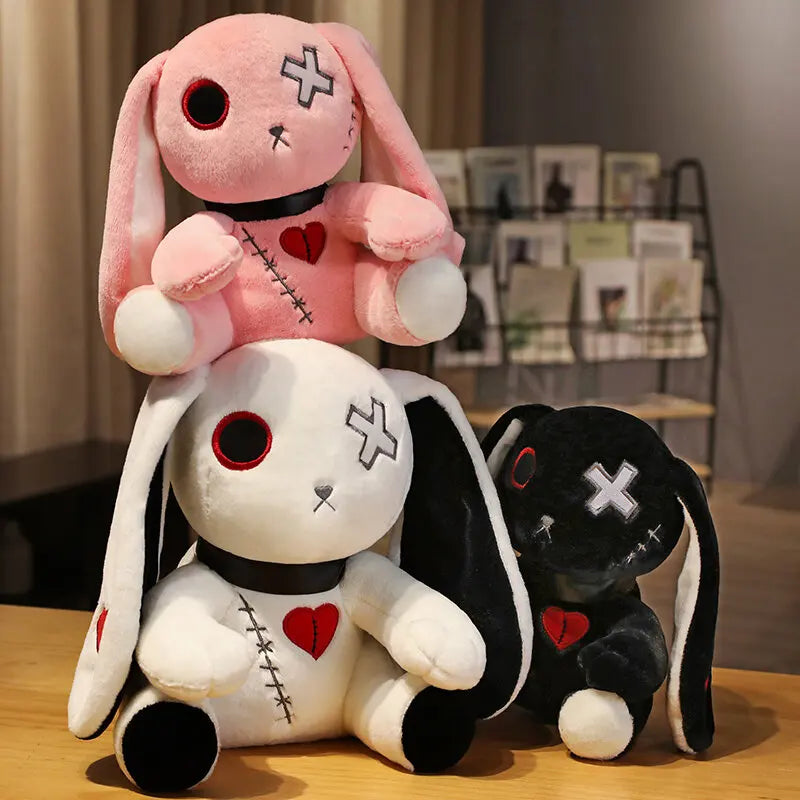 Spooky Gothic Bunny Stuffed Crazy Rabbit Plush Toys, Spooky Gothic Bunny Stuffed Animal Cute Horror Dreadful Bunny Doll, For Hal TechVisio