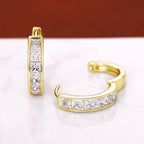 Luxury 925 Sterling Silver Zircon Hoop Earrings for Women Simple Elegant Crystal Circle Round Earrings Jewelry Party Gifts TechVisio