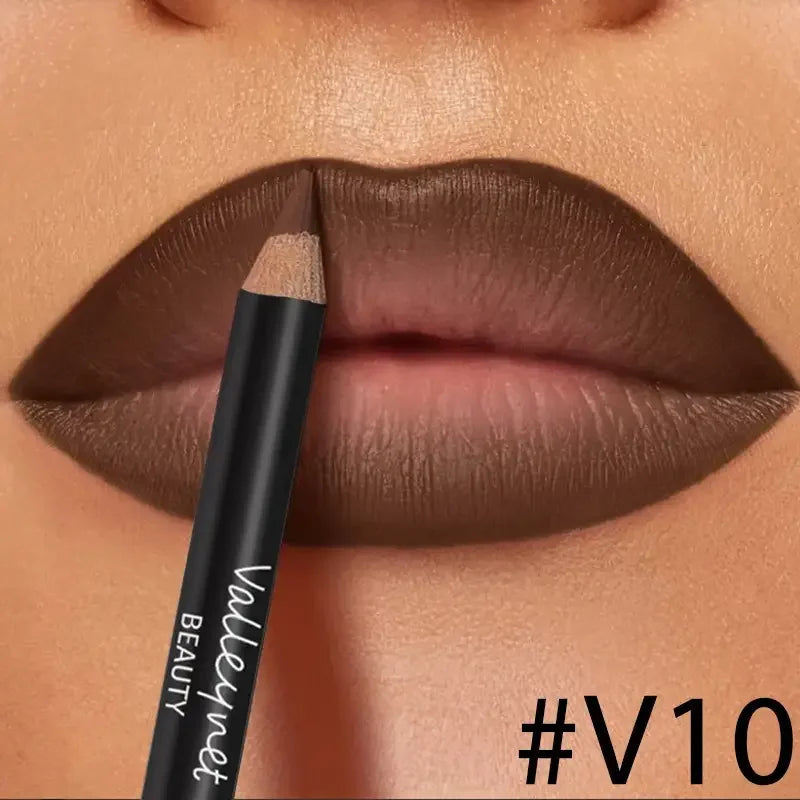 4pcs Lip Kit Set-3pcs Lip Liner+1pc Lip Glaze, Waterproof&Long-Lasting Matte Effect,Versatile for Casual & Formal Occasions, TechVisio