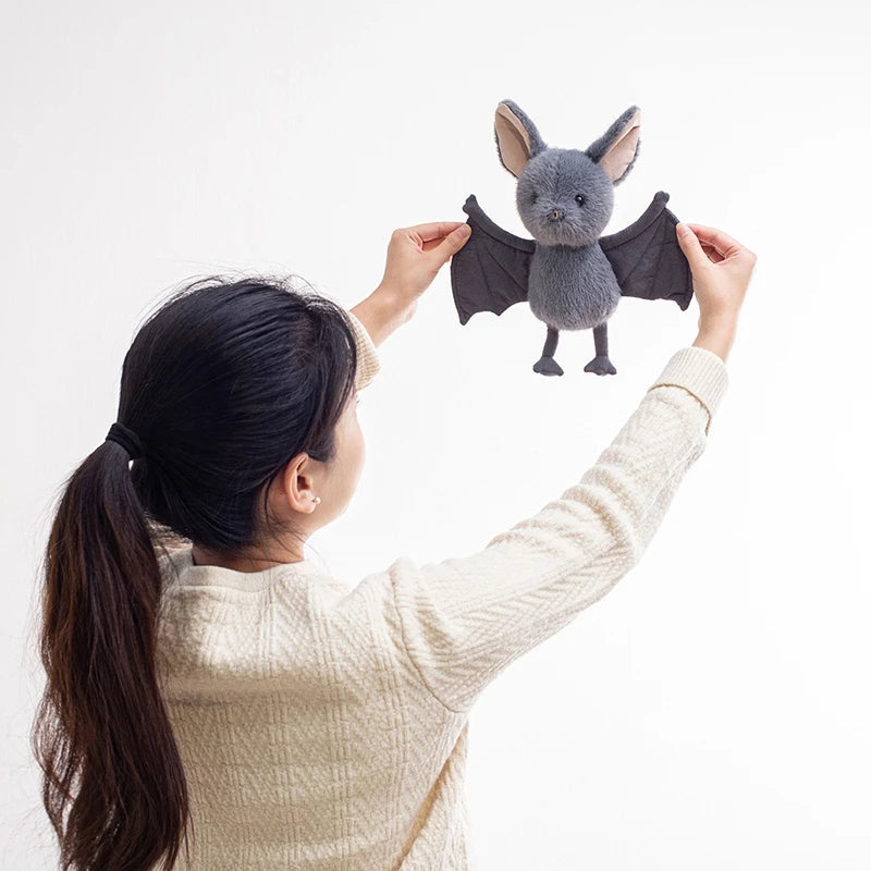 New 26cm Kawaii Hanging Bat Plush Toy Grey Broox Stuffed Animal Doll Cartoon Soft Bat Plushies Home Decor Birthday Gifts Girl TechVisio