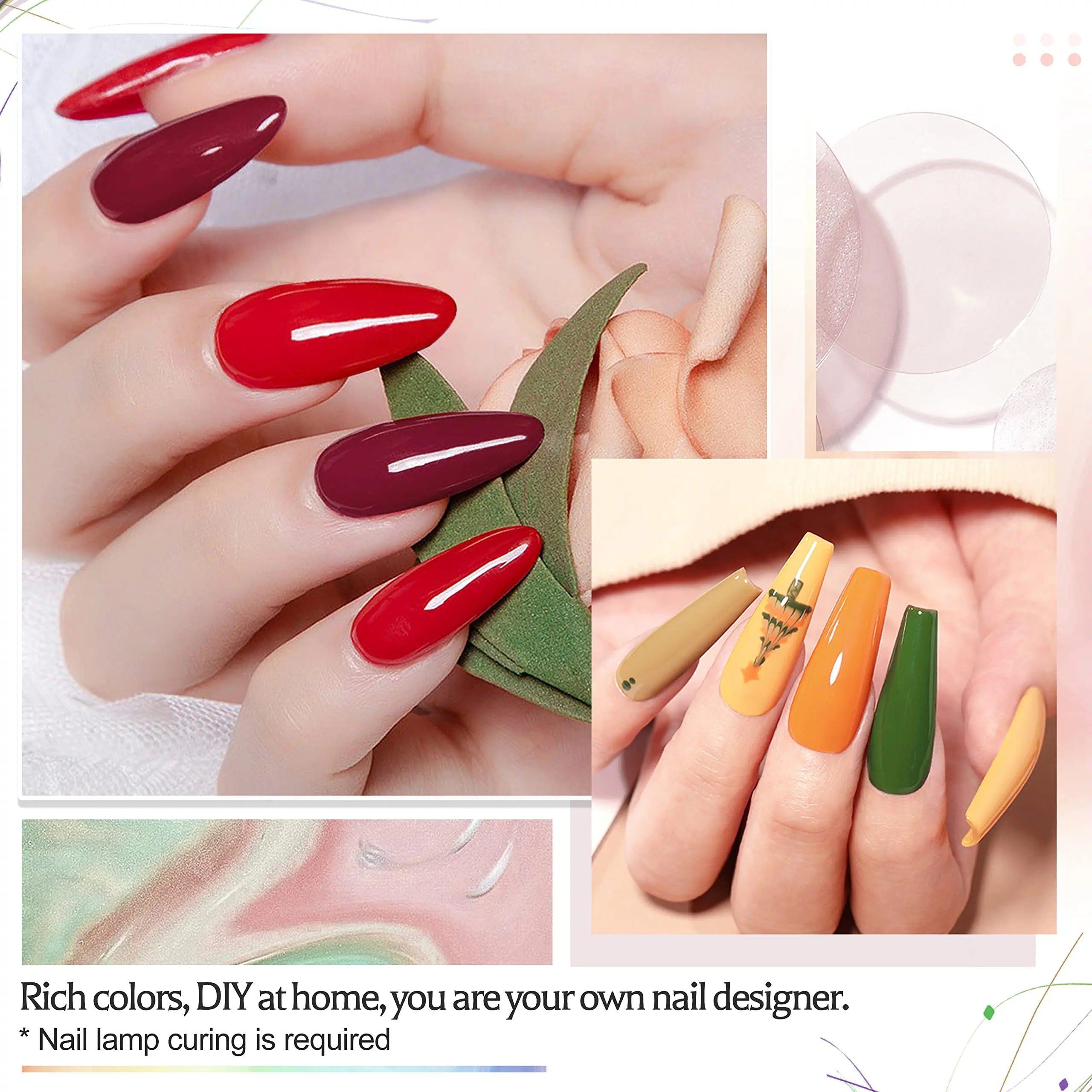 36 pcs Gel Nail Polish Set-32 Colors Gel Polish Kit Base Coat Glossy Matte And Glitter Top Coat Nail Polish Set TechVisio