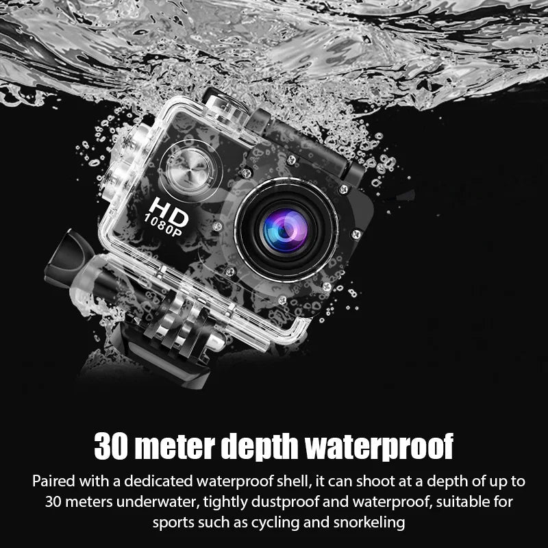 Underwater Waterproof Sports Camera Multifunctional Outdoor Riding Sports DV Skiing Diving Action Camera Video Camera For Helmet TechVisio