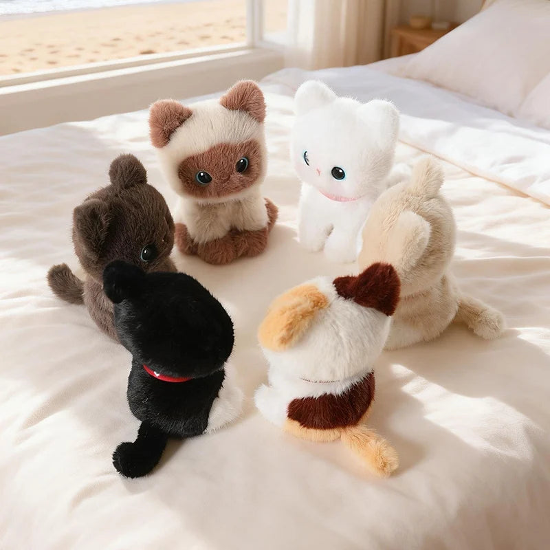 Cute Sitting Pose Kitten Plush Toys Soft Fluffy Cartoon Pet Cat Doll Lovely Office Desktop Decor Funny Gift To Family Accompany TechVisio