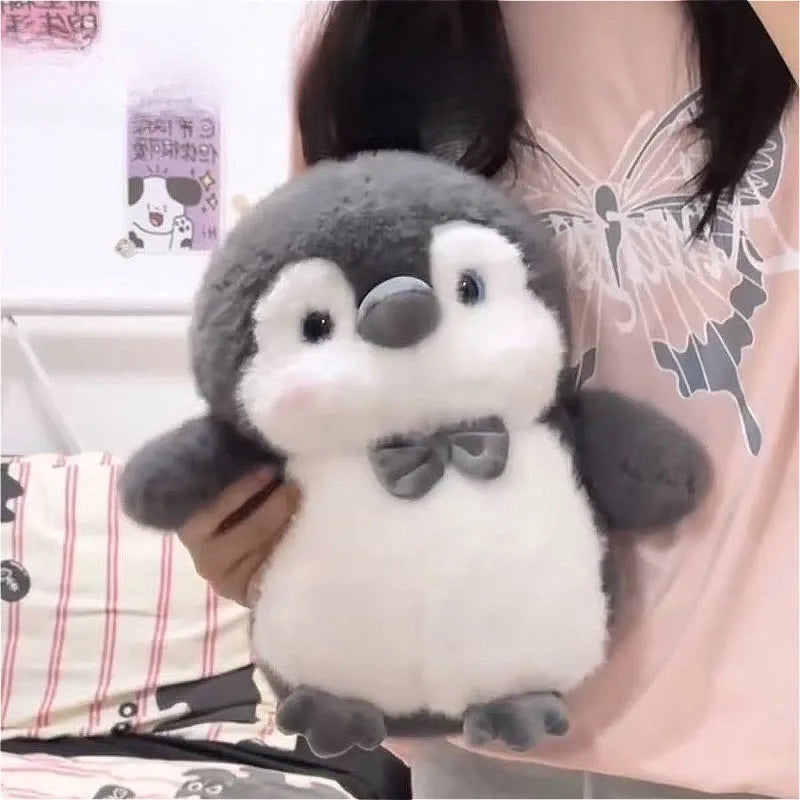 Peluche Pingouin Dodu Ultra-Doux – 25cm & 35cm, Blanc & Rouge