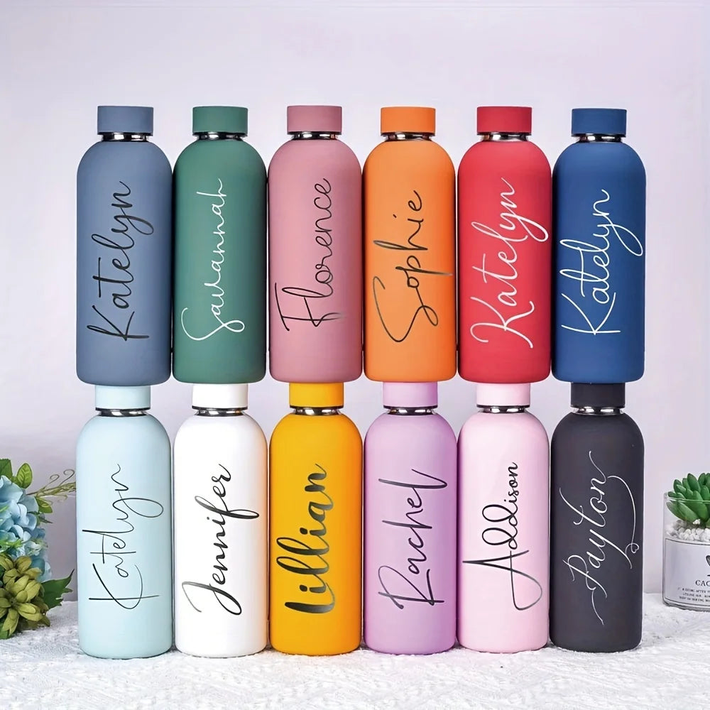Custom Name Thermos Large Vacuum Flask 304 Stainless Steel Portable Thermos Bottle 0.5L Outdoor Sports Water Bottle Travel Mug TechVisio