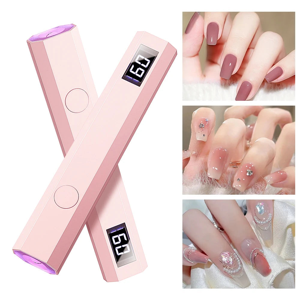 YIKOOLIN Convenient Rechargeable Nail Dryer UV LED Handheld Lamp Fast Curing All Gel Polish Mini Manicure Tool USB Portable Ligh TechVisio