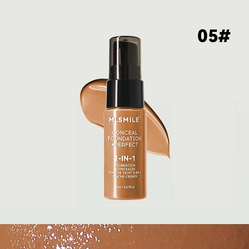 Fond de Teint Liquide 2-en-1 Correcteur Mat Waterproof Longue Tenue 20ml – 6 Teintes TechVisio