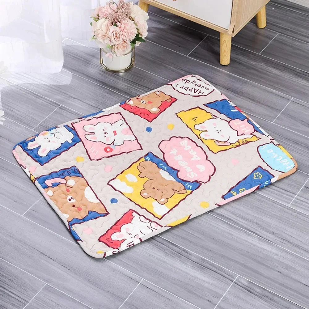 Summer Mat Pet Cooling Ice Blanket Mat Moisture Proof Dog Floor Sofa Cushion Skin Friendly Cat Sleep Breathable Pet Bed Covers TechVisio