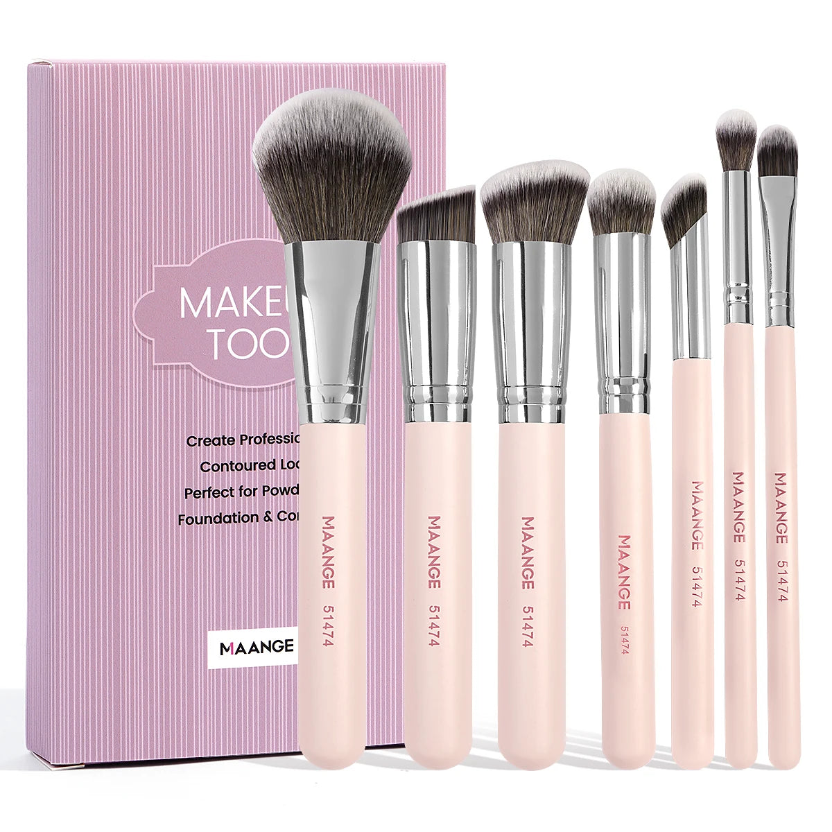 MAANGE 7PCS Makeup Brush Set Foundation Concealer Eyeshadow Makeup Brush for Liquid Cream Soft Dense Cosmetic Makeup Beauty Tool TechVisio