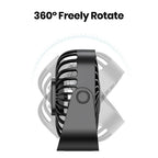 TOPK 4Inch USB Mini Portable Fan for Camping,3 Speeds Quiet Desk Table Personal Fan,360°Adjustment Standing Fans for Room Home TechVisio