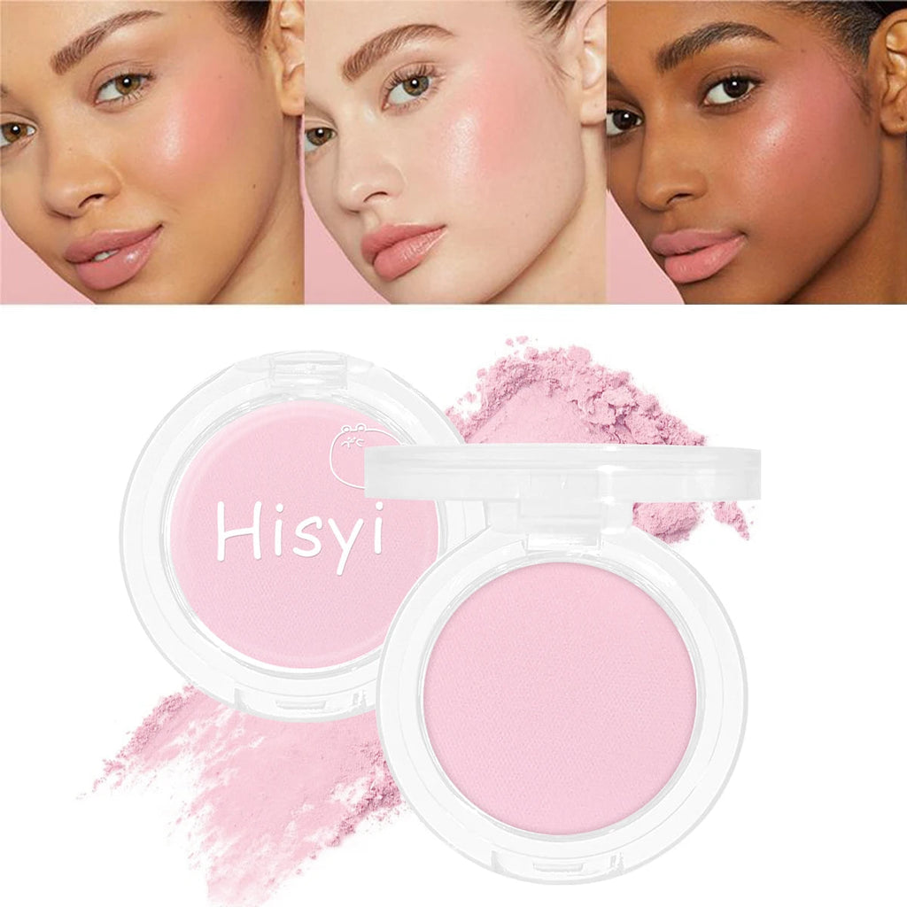 Daily single-color blush - Blush with a subtle wine-like sheen, fine glittering, natural color palette, pure makeup allure TechVisio