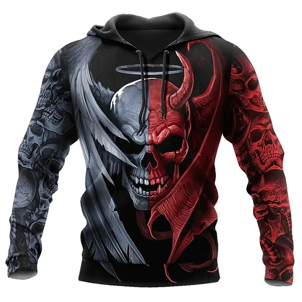 Vintage Skull 3D Print Hoodie Men/Women Casual Fashion Hoodies 2026 Pullover Sweatshirts Oversized Unisex Men Coat TechVisio