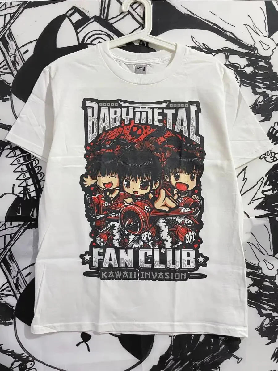 Japanese Metal Idol Group BABYMETAL Mange Poster Graphic Print T-shirt Men Women O-neck Cotton Fashion Tee Oversized Summer Tops TechVisio