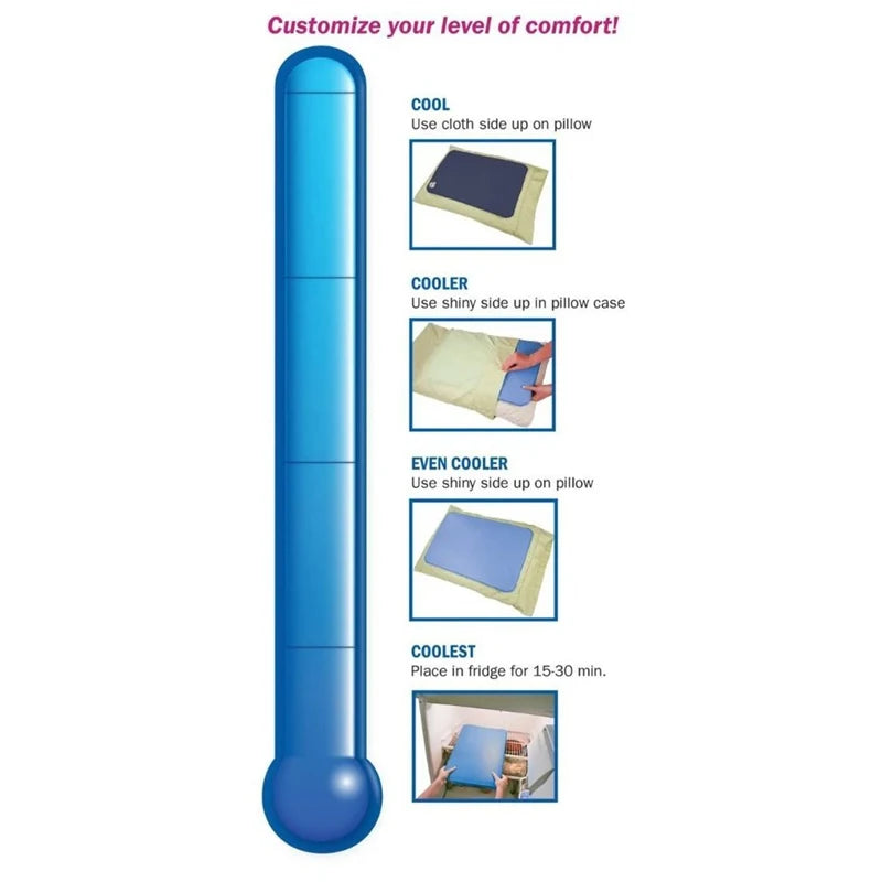 Comfortable Summer Cool Therapy Help Sleeping Aid Pad Mat Muscle Relief Cooling Gel Pillow Ice Pad Massager Water Pillows TechVisio