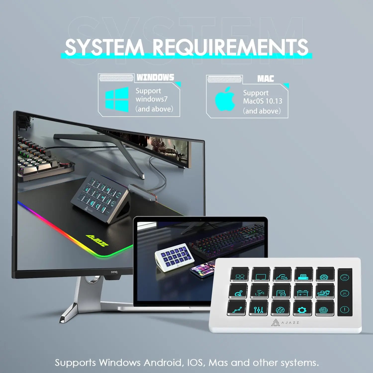 AJAZZ AKP153 – Stream Deck 15 Buttons & RGB Side Screen