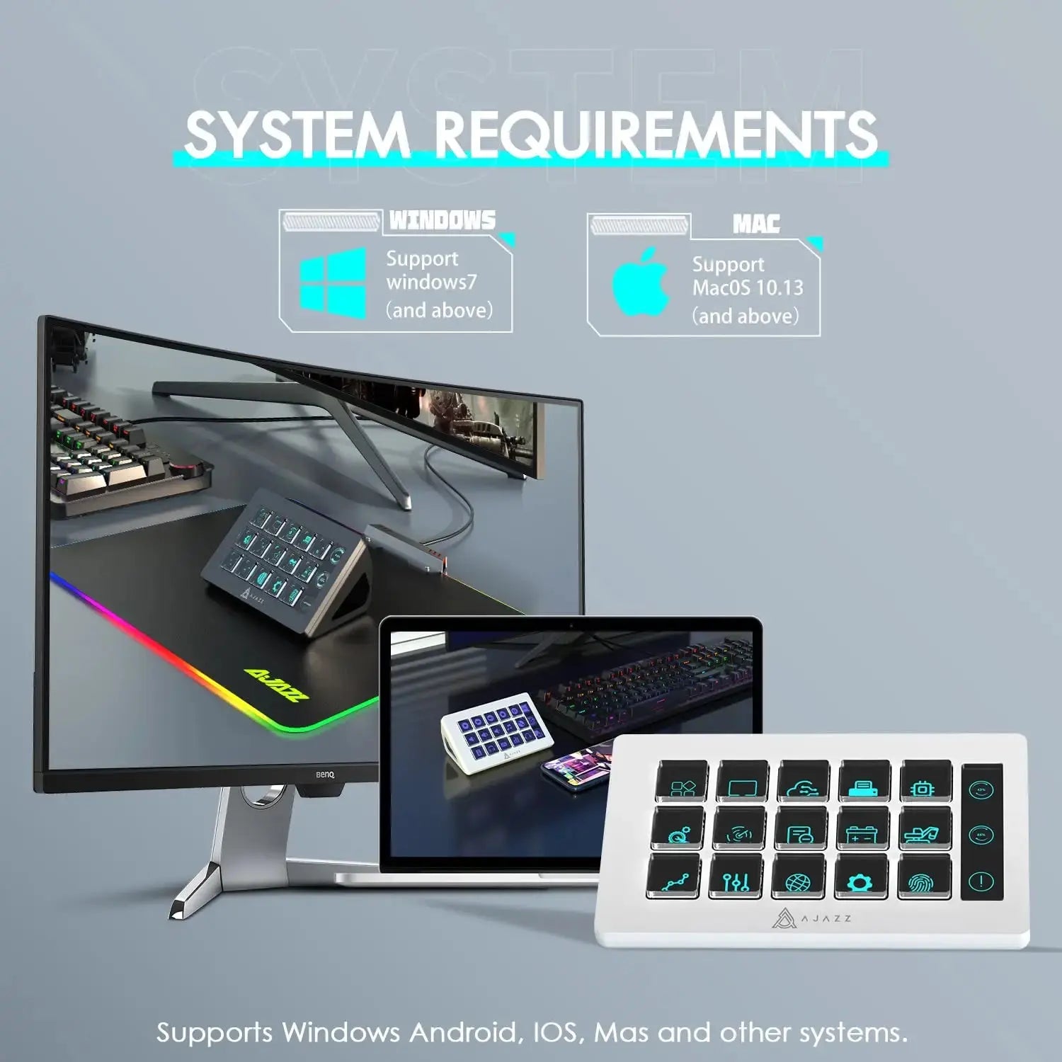AJAZZ AKP153 – Stream Deck 15 Boutons & Écran Latéral RGB TechVisio