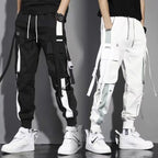 Classic Streetwear Casual Men Ribbons Harem Jogging Pants Male Slim Fit Spring Cargo Pants Multi-Pockets Women Trousers K94 TechVisio