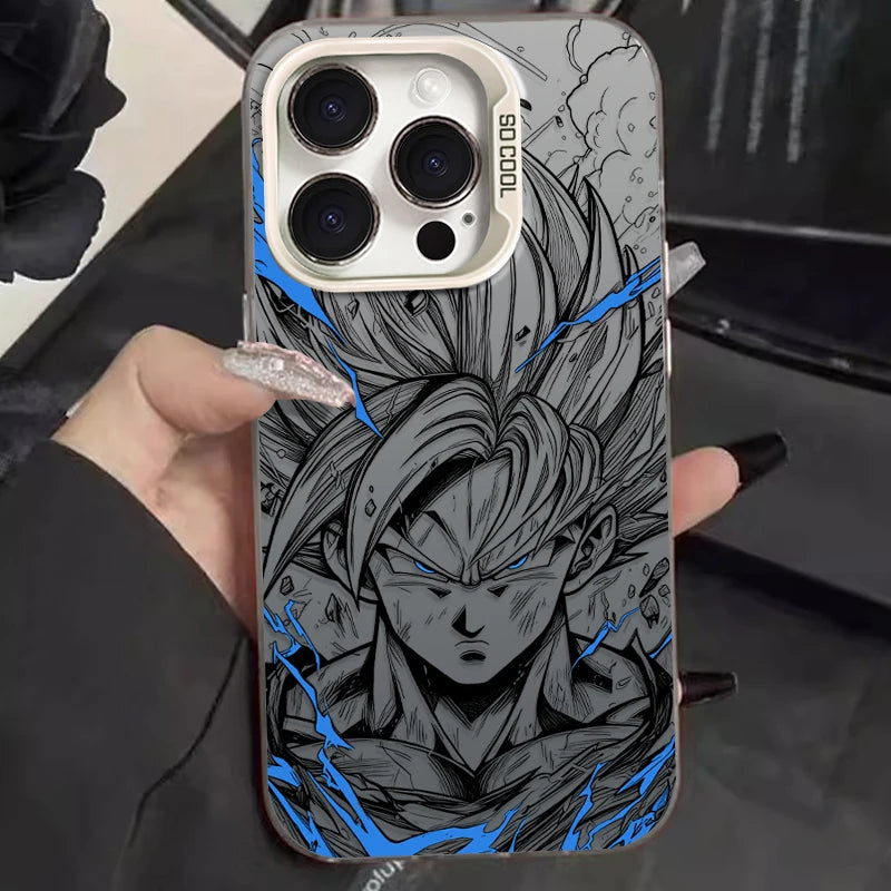 Coque iPhone Dragon Ball – Goku & Vegeta, PC+TPU Anti-Choc, iPhone X à 17 Pro Max