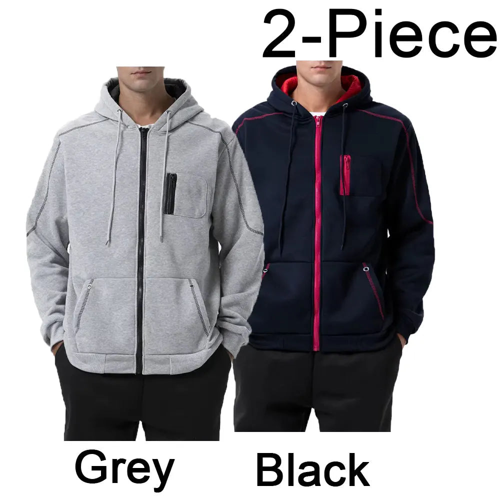 Men's Full Zip Hoodie Jacket Hooded Plain Pocket Sports Outdoor Daily Sports Hot Stamping Designer Basic Casual Sweatshirts TechVisio