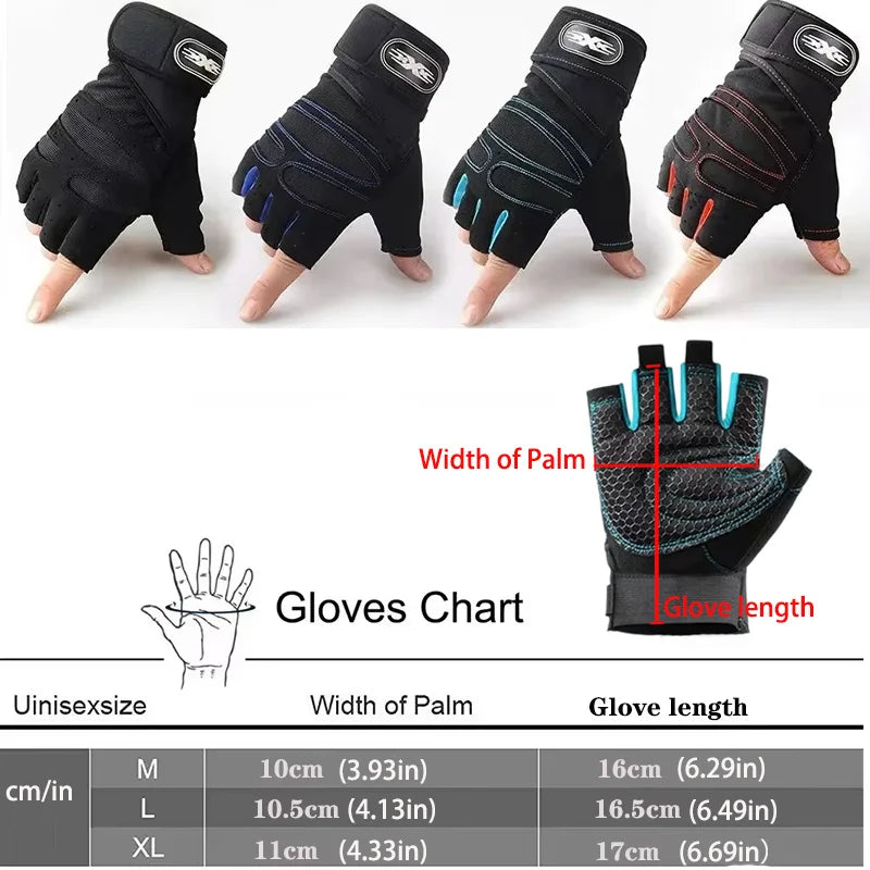 Gym Gloves for Men Women Fitness Weight Lifting Wristband Gloves Body Building Training Sports Exercise Cycling Glove Shockproof TechVisio