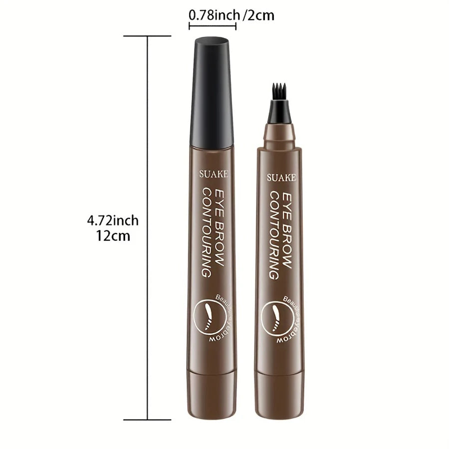 Waterproof Eyebrow Pen, Microblading Eyebrow Pencil With 4 Split Head, Natural Looking Brows Makeup ( 5 Colors) TechVisio