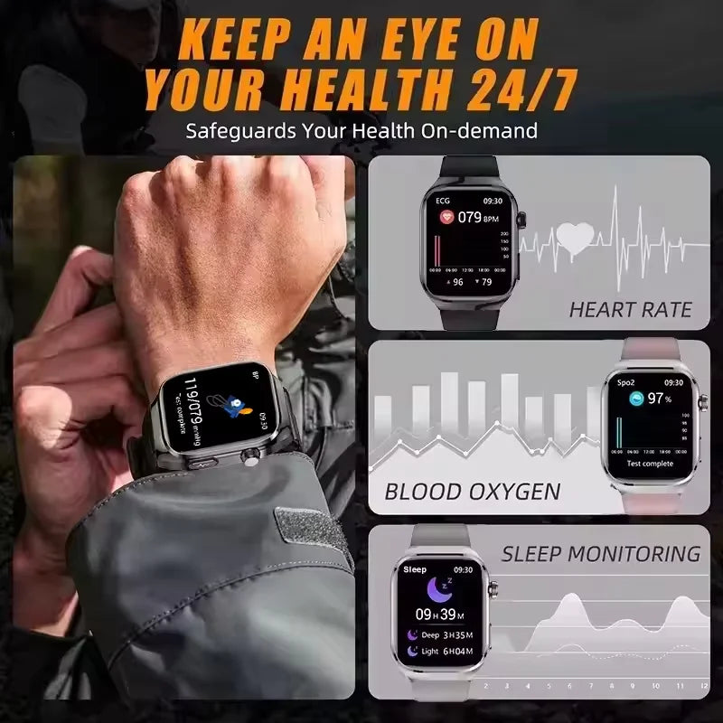 Smartwatch Gesundheit KI – EKG, SpO2, AMOLED, IP68
