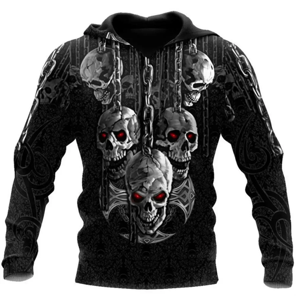 Vintage Skull 3D Print Hoodie Men/Women Casual Fashion Hoodies 2026 Pullover Sweatshirts Oversized Unisex Men Coat TechVisio