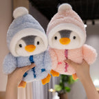25cm Cute Penguin Plush Toy Baby Comforting Sleep Doll Fluffy Penguin Wearing Clothes Hats Stuffed Animal Pillow Birthday Gifts TechVisio