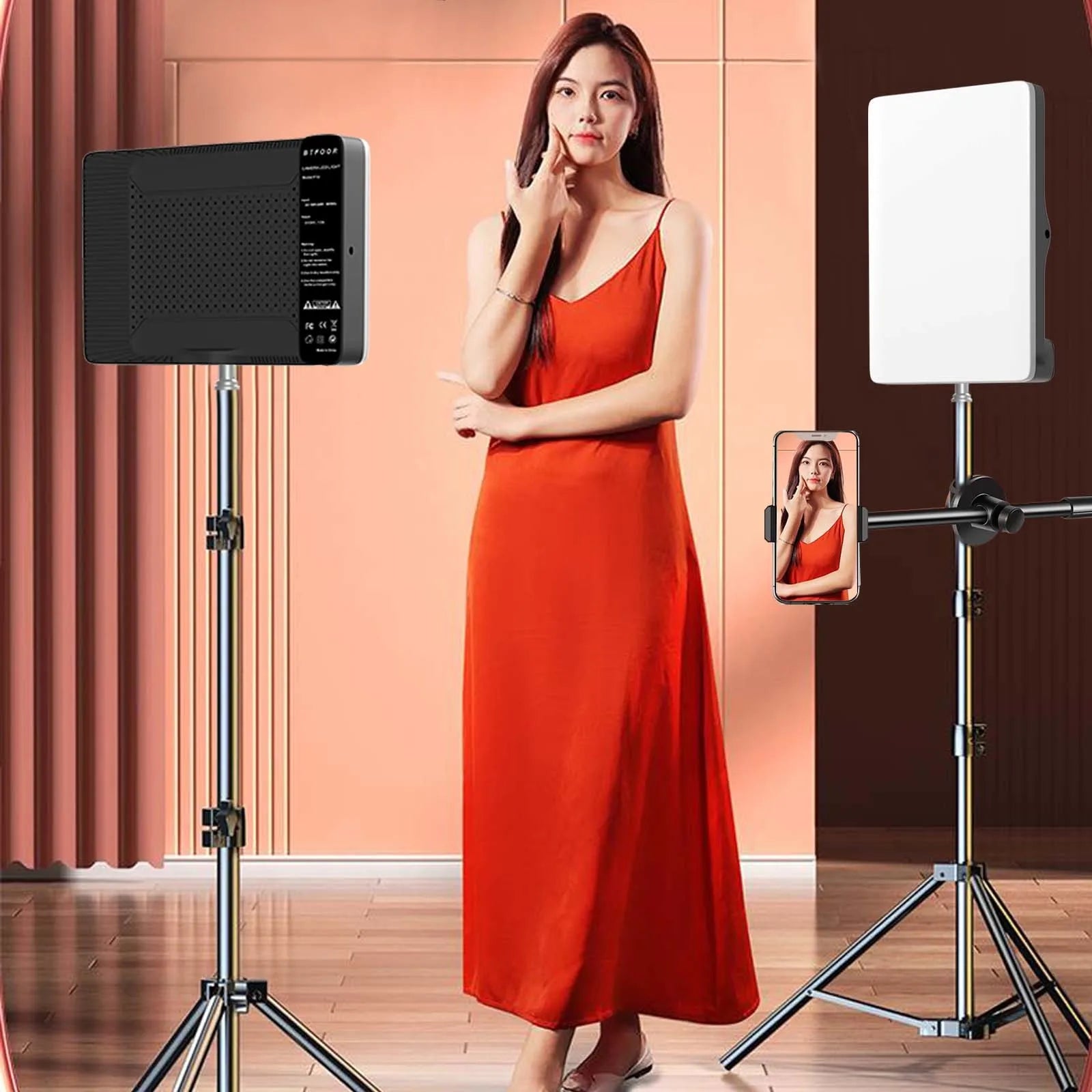 LED-Panel Studio TechVisio – Bi-Color 3000-6500K | Langer Arm | Stativ