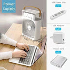 3 In 1 New Fan AIr Conditioner Household Small Air Cooler LED Night Light Portable Humidifier Air Adjustment Fan Office Home Fan TechVisio