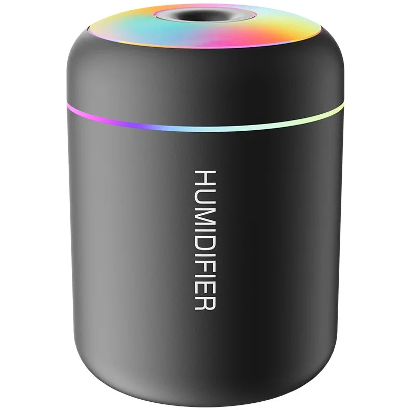 Mini Humidificateur USB Aromathérapie 180ml – Silencieux, Noir & Blanc